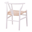 Καρέκλα Wishbone pakoworld rubberwood-σχοινί σε λευκή απόχρωση 60x51x80εκ