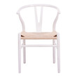 Καρέκλα Wishbone pakoworld rubberwood-σχοινί σε λευκή απόχρωση 60x51x80εκ