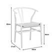 Καρέκλα Wishbone pakoworld rubberwood-σχοινί σε λευκή απόχρωση 60x51x80εκ