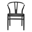 Καρέκλα Wishbone pakoworld rubberwood-σχοινί σε μαύρη απόχρωση 60x51x80εκ