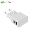 LAMTECH TRAVEL WALL CHARGER 2.4A WITH 2xUSB WHITE