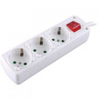 LAMTECH POWER STRIP WITH SWITCH 3 OUTLETS WHITE