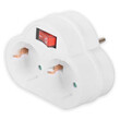 LAMTECH POWER SOCKET SPLITTER WITH 2 SCHUKO OUTLETS & ON/OFF SWITCH WHITE