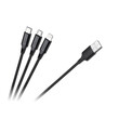 RB-6005-100-B . Καλώδιο 3σε1 USB σε microUSB, USB type C, Lightning 1m REBEL