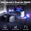 LAMTECH RGB GAMING DESK WITH CUP HOLDER & HEADPHONE HOOK