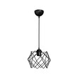 GloboStar® VORTEX 203-0277 Mοντέρνο Κρεμαστό Φωτιστικό Πλέγμα Μονόφωτο 1 x E27 IP20 Μαύρο Μέταλλο - Μ23.5 x Π23.5 x Υ20cm