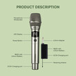 SONICGEAR DUAL PROFESSIONAL UHF WIRELESS LED MICROPHONE WM 3300 UL PLATINUM