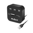 DM-1020 . Hub USB 2.0 3 θυρών με αναγνώστη καρτών μνήμης Rebel