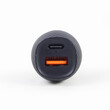 LAMTECH 2-PORT USB CAR FAST CHARGER TYPE-C PD 18W BLACK