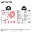 LAMTECH TYPE-C FLAT CHARGING CABLE 1M PINK