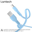 LAMTECH TYPE-C FLAT CHARGING CABLE 1M BLUE