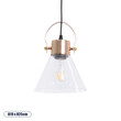 GLOBOSTAR® JAVER 00935 Vintage Κρεμαστό Φωτιστικό Οροφής με Ντουί 1 x E27 AC 220-240V IP20 - Διάφανο & Χάλκινο - Μ19 x Π19 x Υ25cm