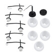 GloboStar® LUNA 01088 Μοντέρνο Φωτιστικό Οροφής Μπάλα Πολύφωτο 5 x E27 IP20 Μαύρο Μέταλλο με Λευκό Γυαλί - Μ60 x Π60 x Υ43cm