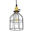 GLOBOSTAR® GALOT 01179 Vintage Κρεμαστό Φωτιστικό Οροφής με Ντουί 1 x E27 AC 220-240V IP20 - Μαύρο & Χρυσό - Μ13.5 x Π13.5 x Y16cm