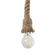 GloboStar® TROUVER 01183 Vintage Επιτοίχιο Φωτιστικό Απλίκα Μονόφωτο 1 x E27 IP20 Μπρούτζινο & Κόκκινο Μέταλλο με Μπεζ Σχοινί Μ14 x Π16 x Υ50cm