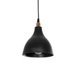 GloboStar® RADE 203-0124 Μοντέρνο Κρεμαστό Φωτιστικό Καμπάνα Μονόφωτο 1 x E27 IP20 Μαύρο με Χρυσό Πλαστικό - Μ18.5 x Π18.5 x Υ23cm