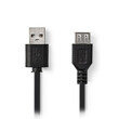 Nedis Ccgp60010bk02 usb 2.0 Cable a Male-a Female 0.2m Black