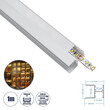 GLOBOSTAR® ALP-R-SHELF DODA 70814-1M Χωνευτό Προφίλ Αλουμινίου Ειδικό για Φωτισμό Ραφιού 18mm με Λευκό Γαλακτερό Πατητό Κάλυμμα για Ταινίες LED IP20 - Ασημί - Μ100 x Π1.5 x Υ2cm