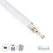GLOBOSTAR® ALP-LINEAR CURBARIO 70863-1M Επιφανειακό Εύκαμπτο Προφίλ Αλουμινίου με Λευκό Γαλακτερό Πατητό Κάλυμμα για Ταινίες LED IP20 - Λευκό - Μ100 x Π1.7 x Υ0.5cm