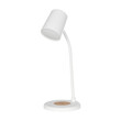 GLOBOSTAR® LUCORA 76555 Μοντέρνο Επιτραπέζιο Φωτιστικό Γραφείου με Ασύρματη Φόρτιση 10W 2A & 4W Bluetooth Ηχείο LED 3W 300lm 120° DC 5V με USB-C IP20 Ρυθμιζόμενο Λευκό CCT με Αφή 2700K/4500K/6000K Dimmable - Sanan SMD Chip - Λευκό - Μ12 x Π12 x Υ34cm - 2 Χρόνια Εγγύηση