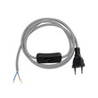 GLOBOSTAR® WHIP 77670 Μοντέρνο DIY Φωτιστικό με Υφασμάτινο Καλώδιο, με Διακόπτη On/Off AC 220-240V IP20 - Ασημί & Μαύρο - Μ140 x Π2.7 x Υ1.9cm