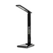 GLOBOSTAR® ZENTIME 76564 Μοντέρνο Επιτραπέζιο Φωτιστικό Γραφείου με Ασύρματη Φόρτιση 10W 2A & Ψηφιακό Ρολόι LED 3.5W 350lm 120° DC 5V με USB-C IP20 Ρυθμιζόμενο Λευκό CCT με Αφή 2700K/4500K/6000K Dimmable - Sanan SMD Chip - Μαύρο - Μ13 x Π25 x Υ50cm - 2 Χρόνια Εγγύηση