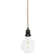 GLOBOSTAR® WHIP 77660 Μοντέρνο DIY Φωτιστικό με Υφασμάτινο Καλώδιο, Ντουί 1 x E27, Διακόπτη On/Off & Πρίζα AC 220-240V IP20 - Μπεζ & Μαύρο - Μ140 x Π5.8 x Υ5.8cm