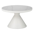 Βοηθητικά τραπέζια Coozlin Inart sintered stone σε απόχρωση λευκό μαρμάρου με λευκό μέταλλο