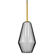 GloboStar® AMARIS 00874 Μοντέρνο Κρεμαστό Φωτιστικό Οροφής Μονόφωτο Γυάλινο Φιμέ Νίκελ Φ17 x Υ30cm