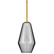 GloboStar® AMARIS 00874 Μοντέρνο Κρεμαστό Φωτιστικό Οροφής Μονόφωτο Γυάλινο Φιμέ Νίκελ Φ17 x Υ30cm