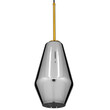 GloboStar® AMARIS 00874 Μοντέρνο Κρεμαστό Φωτιστικό Οροφής Μονόφωτο Γυάλινο Φιμέ Νίκελ Φ17 x Υ30cm