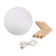 GloboStar® 79605 Επιτραπέζιο Ανάγλυφο Διακοσμητικό Φωτιστικό Φ15cm 3D MOON LIGHT LED 3.7W DC 5V με Ενσωματωμένη Μπαταρία 500mAh Li-ion Επαναφορτιζόμενο - Καλώδιο Τροφοδοσίας USB και Διακόπτη Αφής CCT Θερμό Λευκό 3000K - Ψυχρό Λευκό 6000K Dimmable