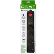 LAMTECH 4WAY SURGE PROTECTOR WITH 2xUSB 4xSCHUKO BLACK