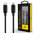 CABLEXPERT TYPE-C TO 8-PINS CHARGING AND DATA CABLE 1,5M BLACK RETAIL PACK