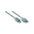 390170 . Manhattan καλώδιο USB Α σε USB B M/M cakebox ασημί 3m