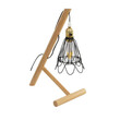 GloboStar® ELMA 999-0239 Μοντέρνο Επιτραπέζιο Φωτιστικό Πορτατίφ Μονόφωτο 1 x E27 IP20 Μπεζ Ξύλο με Μαύρο Μέταλλο - Μ35 x Π20 x Υ43cm