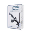 GEMBIRD DESK MOUNTED ADJUSTABLE DOUBLE MONITOR ARM 17'-32' BLACK