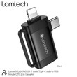 LAMTECH 2-IN-1 PORTABLE ADAPTER IP/USB-C MALE TO USB2.0 FEMALE BLACK