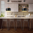VenCore - Nordic Black Wood - Κρεμαστό Μονόφωτο E27 Μοντέρνο Μέταλλο-Ξύλο Μαύρο Καμπάνα - Μ35 x Π35 x Υ27cm