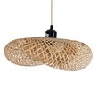 VenCore - Bamboo Wave - Κρεμαστό Μονόφωτο E27 Boho Μπαμπού Φυσικό Πλέγμα - Μ40 x Π30 x Y18cm