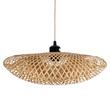 VenCore - Bamboo Wave - Κρεμαστό Μονόφωτο E27 Boho Μπαμπού Φυσικό Πλέγμα - Μ40 x Π30 x Y18cm