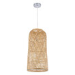 VenCore - Bamboo Tower - Κρεμαστό Μονόφωτο E27 Boho Μπαμπού Φυσικό Πλέγμα - Μ25 x Π25 x Υ50cm