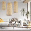 VenCore - Bamboo Tower - Κρεμαστό Μονόφωτο E27 Boho Μπαμπού Φυσικό Πλέγμα - Μ25 x Π25 x Υ50cm