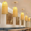 VenCore - Bamboo Tower - Κρεμαστό Μονόφωτο E27 Boho Μπαμπού Φυσικό Πλέγμα - Μ25 x Π25 x Υ50cm
