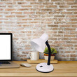 VenCore - Flexi Desk White - Επιτραπέζιο Μονόφωτο E27 Μοντέρνο Μέταλλο Λευκό Καμπάνα - Μ12 x Π12 x Υ32cm