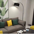 VenCore - Arc Elegance - Επιδαπέδιο Μονόφωτο E27 Μοντέρνο Μέταλλο - Ύφασμα Μαύρο Καμπάνα - Μ38 x Π38 x Υ172cm