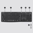 Logitech - Logitech MK295 - Ασύρματο Σετ Πληκτρολόγιο & Ποντίκι USB - Αγγλικό US - Μαύρο