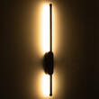 VenCore - Linear Duo Lume Wide Base - Μοντέρνο Επιτοίχιο Δίφωτο LED 9W Μαύρο Αλουμίνιο με Ρυθμιζόμενο CCT Λευκό - Ημέρας - Θερμό - Χειρισμός CCT μέσω Διακόπτη On-Off