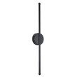 VenCore - Linear Duo Lume Round Base - Μοντέρνο Επιτοίχιο Δίφωτο LED 9W Μαύρο Αλουμίνιο με Ρυθμιζόμενο CCT Λευκό - Ημέρας - Θερμό - Χειρισμός CCT μέσω Διακόπτη On-Off