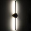 VenCore - Linear Duo Lume Round Base - Μοντέρνο Επιτοίχιο Δίφωτο LED 9W Μαύρο Αλουμίνιο με Ρυθμιζόμενο CCT Λευκό - Ημέρας - Θερμό - Χειρισμός CCT μέσω Διακόπτη On-Off